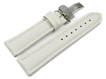 Bracelet montre boucle déployante rembourré matériau high-tech blanc 20mm Acier