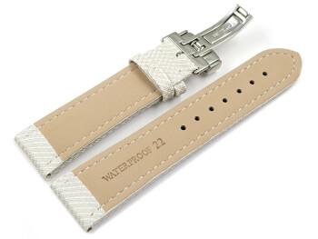 Bracelet montre boucle déployante rembourré matériau high-tech blanc 20mm Acier