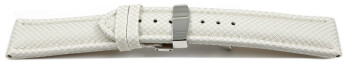 Bracelet montre boucle déployante rembourré matériau high-tech blanc 24mm Dorée