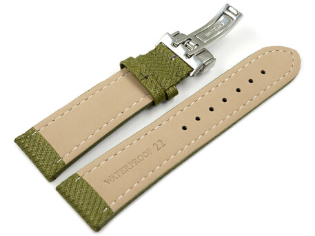 Bracelet montre boucle déployante rembourré matériau high-tech vert 18mm 20mm 22mm 24mm