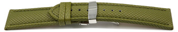 Bracelet montre boucle déployante rembourré matériau high-tech vert 18mm 20mm 22mm 24mm