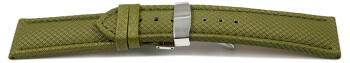 Bracelet montre boucle déployante rembourré matériau high-tech vert 18mm Acier
