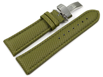 Bracelet montre boucle déployante rembourré matériau high-tech vert 18mm Acier