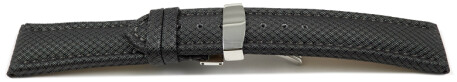 Bracelet montre boucle déployante rembourré matériau high-tech gris foncé 18mm 20mm 22mm 24mm