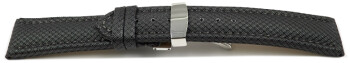 Bracelet montre boucle déployante rembourré matériau high-tech gris foncé 24mm Dorée