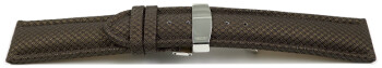 Bracelet montre boucle déployante rembourré matériau high-tech marron 18mm 20mm 22mm 24mm