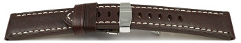 Bracelet montre boucle déployante cuir marron...