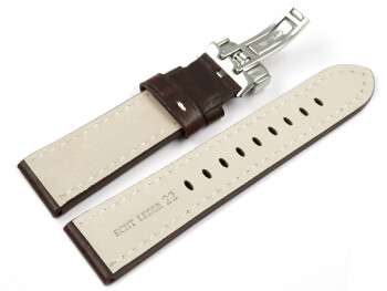 Bracelet montre boucle déployante cuir marron...