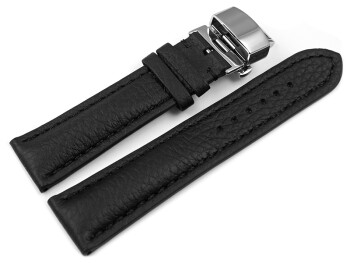 Bracelet montre Boucle papillon noir cuir cerf...