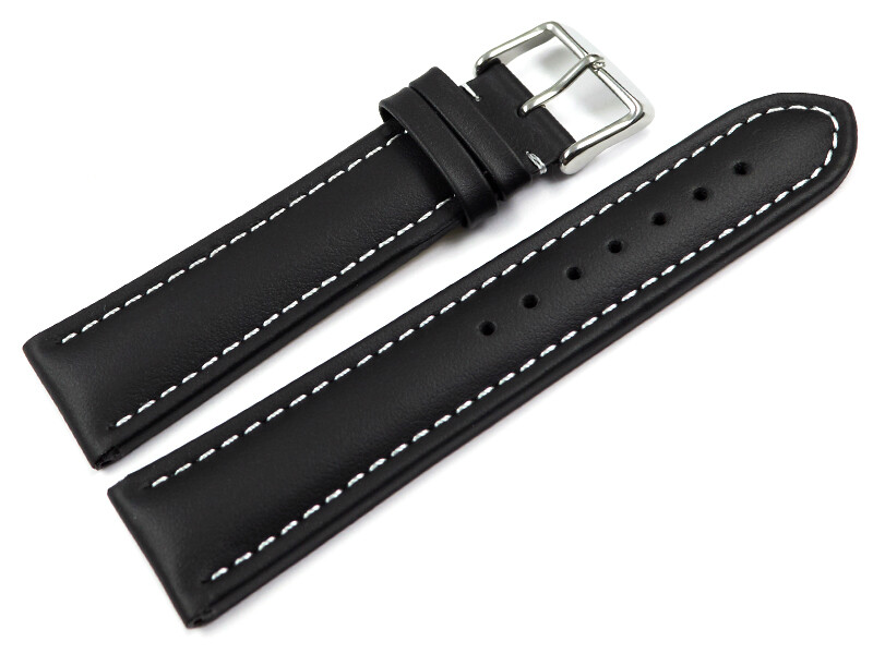 buckle bracelet montre cuir 20mm XL Bracelet montre cuir de veau lisse noir 18mm 20mm 22mm