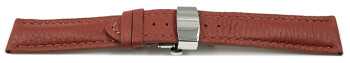 Bracelet montre Boucle papillon marron cuir cerf rembourré très souple 18mm 20mm 22mm 24mm