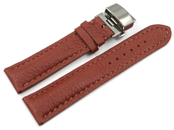 Bracelet montre Boucle papillon marron cuir cerf...