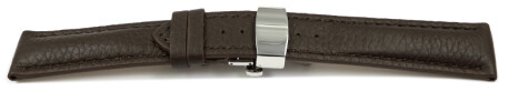 Bracelet montre Boucle papillon marron foncé cuir cerf rembourré très souple 18mm 20mm 22mm 24mm