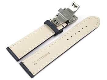 Bracelet montre Boucle papillon bleu foncé cuir...