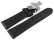 XL Bracelet montre Boucle papillon perméable à lair cuir noir 18mm 20mm 22mm 24mm