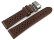 XL Bracelet montre Boucle papillon perméable à lair cuir marron foncé 18mm 20mm 22mm 24mm