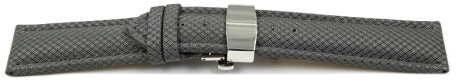 Bracelet montre boucle papillon rembourré matériau high-tech gris clair 18mm 20mm 22mm 24mm