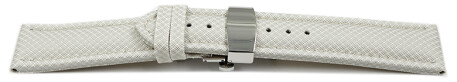 Bracelet montre boucle papillon rembourré matériau high-tech blanc 18mm 20mm 22mm 24mm