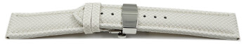 Bracelet montre boucle papillon rembourré matériau high-tech blanc 18mm 20mm 22mm 24mm