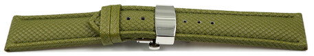 Bracelet montre boucle papillon rembourré matériau high-tech vert 18mm 20mm 22mm 24mm