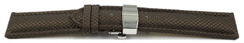 Bracelet montre boucle papillon rembourré matériau high-tech marron 18mm 20mm 22mm 24mm