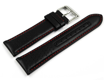Bracelet montre Festina cuir noir coutures rouges pour F20561/4 F20561