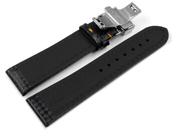 Bracelet de montre déployante papillon cuir...