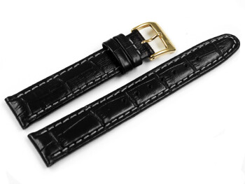 Bracelet cuir noir Festina F16453 gauffrage croco adaptable à F8815
