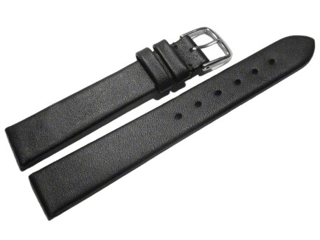 Bracelet montre - cuir lisse de veau - noir - XL - 8-20mm