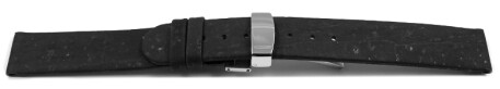 Bracelet montre dégagement rapide boucle déployante VEGAN en liège noir 12mm 14mm 16mm 18mm 20mm 22mm