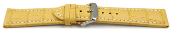 Bracelet de montre - cuir de veau - grain croco - jaune...