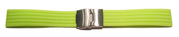 Bracelet montre à dégagement rapide à déployante silicone Modèle Stripes vert 18mm 20mm 22mm 24mm