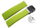 Bracelet montre à dégagement rapide à déployante silicone Modèle Stripes vert 18mm 20mm 22mm 24mm