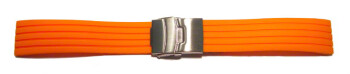 Bracelet montre à dégagement rapide à déployante silicone Modèle Stripes orange 18mm 20mm 22mm 24mm