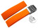 Bracelet montre à dégagement rapide à déployante silicone Modèle Stripes orange 18mm 20mm 22mm 24mm