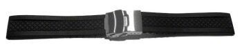 Bracelet montre à dégagement rapide sport à boucle déployante noir Modèle Carreaux noir 18mm 20mm 22mm 24mm