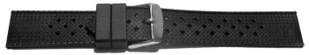 Bracelet montre à dégagement rapide  sport à boucle ardillon silicone noir Modèle Damier 18mm 20mm 22mm 24mm