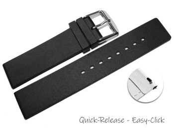 Bracelet montre à dégagement rapide  silicone plat noir 12mm 14mm 16mm 18mm 20mm 22mm 24mm
