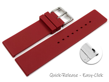 Bracelet montre à dégagement rapide silicone plat rouge 18mm 20mm 22mm
