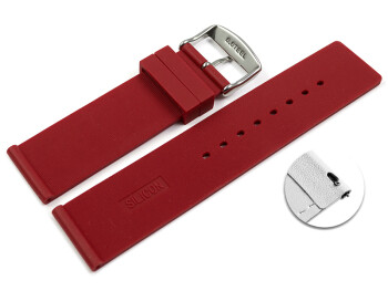 Bracelet montre à dégagement rapide silicone plat rouge 18mm 20mm 22mm