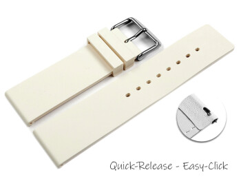Bracelet montre à dégagement rapide silicone plat crème 18mm 20mm 22mm