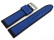 Bracelet de montre hybride silicone et cuir bleu-noir 18mm 20mm 22mm