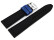 Bracelet de montre hybride silicone et cuir bleu-noir 18mm 20mm 22mm