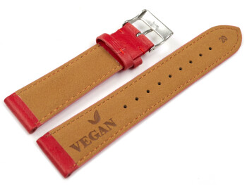 Bracelet de montre VEGAN en grain rouge légèrement rembourré 12-22 mm