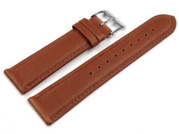 Bracelet de montre VEGAN en grain marron clair légèrement rembourré 12-22 mm