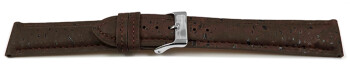 Bracelet montre VEGAN rembourré en liège marron foncé 14mm 16mm 18mm 20mm 22mm