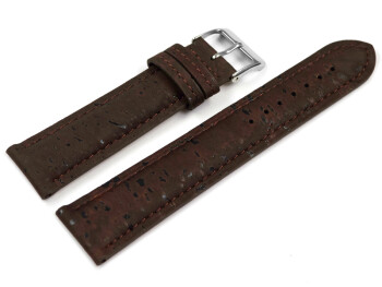 Bracelet montre VEGAN rembourré en liège marron foncé 14mm 16mm 18mm 20mm 22mm