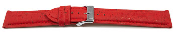 Bracelet montre VEGAN rembourré en liège rouge 14mm 16mm 18mm 20mm 22mm