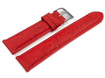Bracelet montre VEGAN rembourré en liège rouge 14mm 16mm 18mm 20mm 22mm