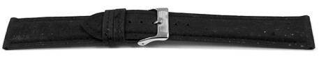 Bracelet montre VEGAN rembourré en liège noir 14mm 16mm 18mm 20mm 22mm